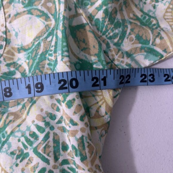 Lark Lane Blouse Womens 18 Multi Linen Blend Preppy Office Siren Career Work - Picture 7 of 9
